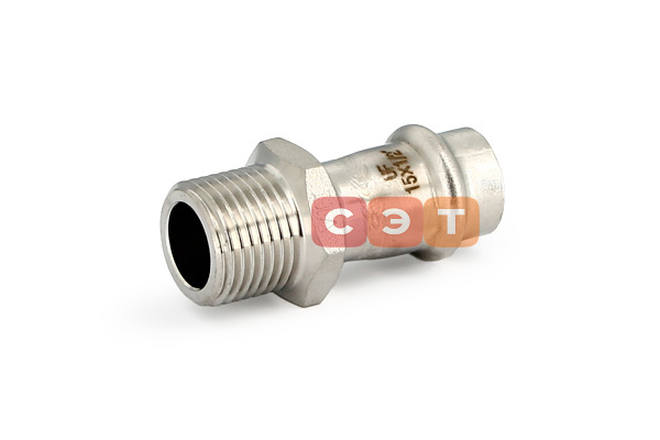 Муфта с НР пресс нержавеющая  22 х  3/4"  UniFitt
